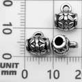 Retro silver flower spacer beads with loop for DIY jewelry and bracelet making - Flower Bail Bead Hanger (21078)