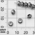 Vintage silver beads with spiral swirl pattern for DIY jewelry making 5.5mm size - Spacer Bead (21081)