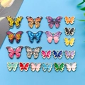 Detailed grid of colorful butterfly alloy pendants for DIY jewelry making accessories - Enamel Butterfly Set (SN797)