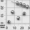 Vintage silver spacer bead with cross pattern for DIY jewelry making on measurement grid - Cross Round Spacer Bead (21082)