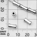 Bamboo-shaped bright silver metal spacer beads for DIY jewelry making 10mm length - Bamboo Spacer Bead (21084)