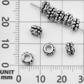 Silver vintage DIY spacer bead with granular texture and 7mm outer diameter measure - Spacer Bead (21085)