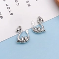 Pair of retro silver dragon-shaped alloy pendants with detailed textures for DIY jewelry - Dragon Shape Boat Design (18404)