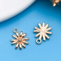 Golden daisy flower alloy charms for DIY jewelry making featuring front and back details - Little Daisy Flower(17697)