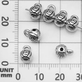 Vintage silver flower spacer bead with hanging loop and 10mm diameter for DIY jewelry - Bail Bead Hanger (21092)