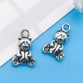 Antique silver zinc alloy teddy bear pendants for DIY jewelry and necklace making - Animal Cartoon Bear Style (11226)