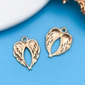 Pendentifs ailes d'ange dorés en forme de cœur en alliage pour création de bijoux DIY - Ailes en Forme de Cœur (18323)