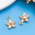 Pendentif fleur à cinq pétales en alliage de zinc rose doré pour bijoux DIY - Fleur de Plante (18326)