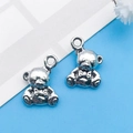 Colgantes de oso de peluche en plata antigua para creación de joyas artesanales - Estilo Oso Animal Vintage (18412)