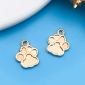Pendentifs empreintes de pattes dorées avec texture pour la création de bijoux - Empreinte de Patte Double Face(18328)