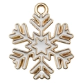 Colgante de copo de nieve de esmalte blanco y chapado en oro para joyería DIY y Navidad - Copo de Nieve Oro KC Blanco (18x22mm)