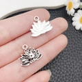 Retro antique silver charms in fox and lotus shapes for DIY jewelry making and crafts - Antique Silver Nine-Tailed Fox Style (21414)