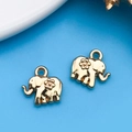 Pendentifs éléphant dorés pour bracelets DIY avec motif floral et anneaux fermés - Éléphant Animal (18337)