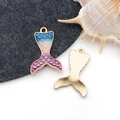 Pendentif queue de sirène émaillé en dégradé bleu et violet pour création de bijoux DIY - Queue de Sirène Océan Émaillée Violet (12051)