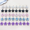 Assorted 40pcs enamel cherry blossom alloy flower charms for DIY jewelry making - 5 Color Mixed