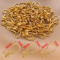 18K gold plated earring hooks with bead cup, 16x7mm DIY jewelry finding components - Bead Holder Ear Hook (T86) / 1 Piece / 18K Gold