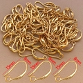 18K gold-plated teardrop earring hooks with bead cap for DIY jewelry making, 15x8mm size - C-Shape Ear Hook (T88) / 1 Piece / 18K Gold