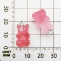 Pink gradient resin bear charms with silver metal rings for DIY jewelry and crafts - Pink Gradient Resin Bear Candy 10x20mm