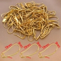 18K gold-plated ear hooks with bead base showing 19mm x 9mm size dimensions - U-Shape Smooth Ear Hook (T392) / 1 Piece / 18K Gold