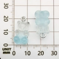 Blue gradient resin gummy bear pendant with glitter and silver metal ring charms - White Blue Gradient Resin Bear Candy 10x20mm