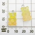 Yellow resin gummy bear charms with glitter and cream finish for DIY jewelry - Yellow Orange Gradient Resin Bear Candy 10x20mm