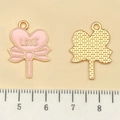 Ciondolo lecca-lecca a cuore rosa con scritta LOVE e righello per riferimento misura - Lecca-lecca con Fiocco LOVE Rosa (21116)