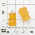Orange translucent gummy bear DIY pendants with silver loops for jewelry making - Orange Resin Bear Candy 10x20mm