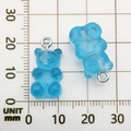 Blue resin gummy bear charms with metal rings for DIY jewelry making and crafts - Blue Resin Bear Candy 10x20mm