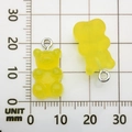 Translucent yellow resin bear pendant for DIY jewelry with silver metal loop and 17mm size - Yellow Resin Bear Candy 10x20mm