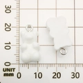 Pair of white resin bear charms with silver rings for jewelry making, 20x11mm size - White Resin Bear Candy 10x20mm
