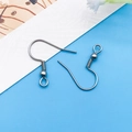 Polished silver stainless steel fishhook ear wires with coils and beads for DIY jewelry - Silver Stainless Steel Spring Ear Hook with Bead (10169)