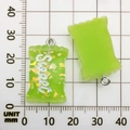 DIY translucent green resin candy pendant with Sweet text and glitter for jewelry - Green Resin Rectangular Candy 16x27mm
