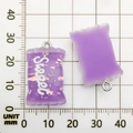 DIY purple resin candy pendant with Sweet text and glitter for jewelry making - Purple Resin Rectangular Candy 16x27mm