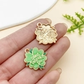 Pendentif trèfle Saint-Patrick en émail vert et finition dorée pour bijoux faits main - Grand Style de Trèfle