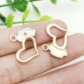Nurse hat heart charms in 18K gold plated alloy for DIY jewelry bracelet making - White Enamel Heart Nurse Hat (12007)
