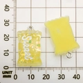 Yellow resin candy pendant with Sweet text and glitter sequins for DIY jewelry - Yellow Resin Rectangular Candy 16x27mm