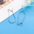Silver stainless steel pear-shaped geometric ear hooks for DIY earring jewelry making - Silver Stainless Steel U-Shape Ear Hook (10689)