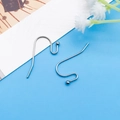 Pair of polished silver stainless steel fishhook ear wires with bead detail for DIY jewelry - Silver Stainless Steel Simple Ball Ear Hook (10692)