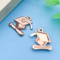 Pendentifs chapeau de diplôme en alliage d'or rose pour la création de bijoux DIY - Toque Or Rose (13452)