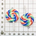 Rainbow resin spiral lollipop charms with metal hooks for jewelry making, 50mm size - Candy Color Resin Lollipop 29x55mm
