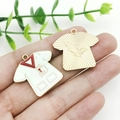Doctor uniform charm pendant for DIY bracelets featuring white enamel and gold plating - Enamel White Nurse Uniform (18899)