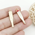 Golden alloy and white enamel digital thermometer charms with 37.0 temperature display - Enamel White Medical Thermometer (18901)