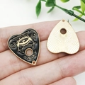 DIY Planchette charm with black enamel All-Seeing Eye and celestial sun symbols - Eye (18907) Pendant Only (Without Chain)