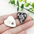 Gothic planchette heart pendant with silver snake and floral pattern in black enamel finish - Snake (18909) Pendant Only (Without Chain)