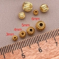 Confronto dettagliato delle dimensioni di perle a zucca rigate placcate oro 18K per gioielli - Perlina Distanziatrice a Zucca da 3mm / Oro 18K