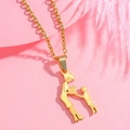 Detailed close-up of golden mother and child silhouette pendant with heart and fine chain - Mom + 1 Son