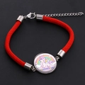Geflochtenes rotes Armband mit süßem Einhorn-Glasanhänger und Karabinerverschluss - Stil 4 (BOB319)