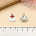 DIY Santa Claus charm pendant in red and white alloy for holiday jewelry making - Red And White Santa Claus (21859)