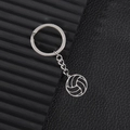 Portachiavi pallavolo in acciaio inossidabile argento lucido con design vuoto - Pallavolo Traforata Argento (Stile 1)
