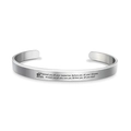 Macro detail of 2025 graduation cuff bracelet with engraved cap icon and motivational quotes - Dreams Memories Style (Silver Style 3) / Silver